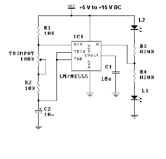 Мигалка на не555 схема