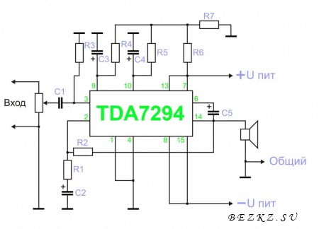 Усилитель мощностью 100 ватт на TDA7294